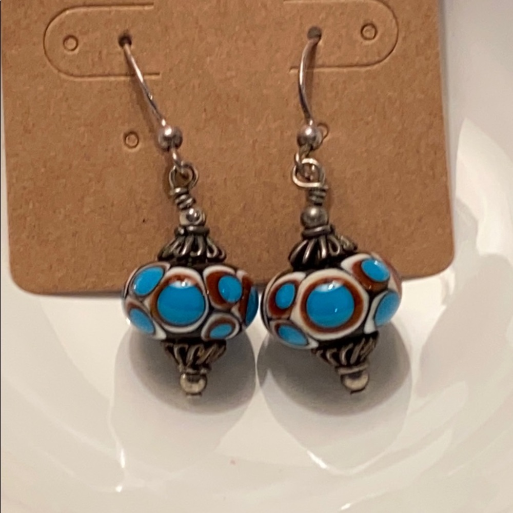 beautiful blue dangle earrings